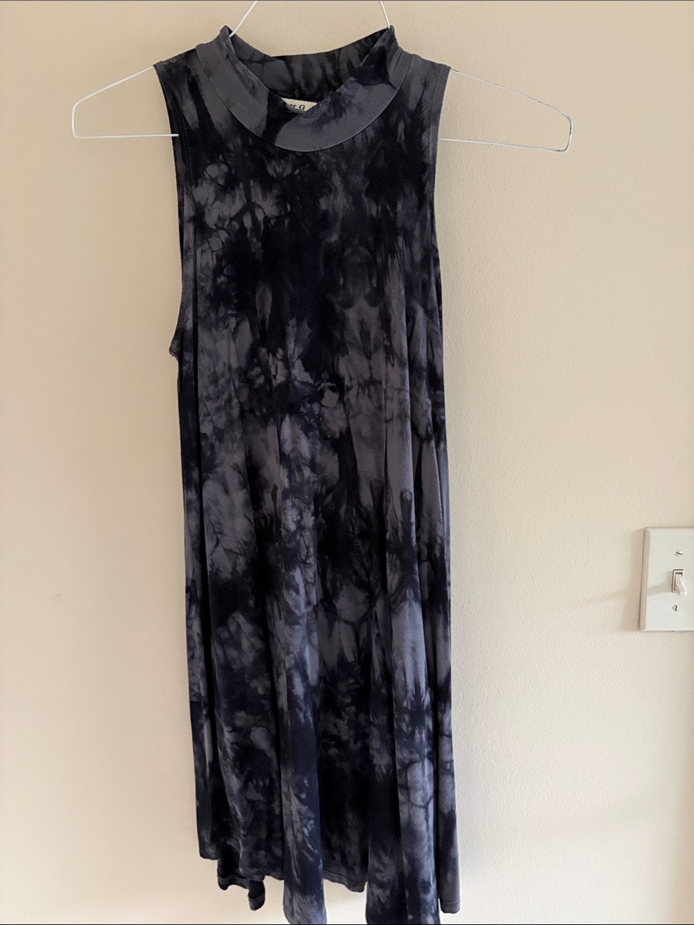 Ginger G Black and Gray Tie-Dye Sleeveless Swing Dress